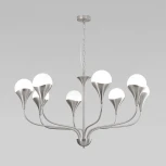 Подвесная люстра Wi-Fi Eurosvet Calyx 60169/8 никель (220V, управление смартфоном, голосовое управление, умный дом - Minimir Home, Алиса, Маруся, Салют, на цепи, шарики)