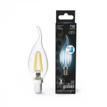 Лампочка светодиодная E14 7 Вт 580 lm 4100K нейтральное белое свечение Gauss Filament 104801207