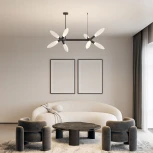 Потолочная люстра Wi-Fi на штанге Eurosvet Covalent 30180 черный (220V, управление смартфоном, голосовое управление, умный дом - Minimir Home, Алиса, Маруся, Салют, на тросе)