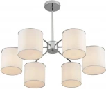 Потолочная люстра на штанге Lumion Suntori 6591/6 хром/белый, металл/текстиль E14 6*40W 220V (круглые)