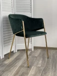 Стул DILL BLUVEL-78 GREEN, велюр/ золотой каркас