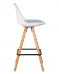 Стул полубарный RONNI (ножки светлый бук, белый (ZL-W-02))