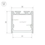 Профиль с экраном SL-LINE-3535-2500 BLACK+OPAL (Алюминий) 027986 Arlight SL-LINE