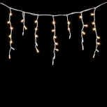 Гирлянда Бахрома 3,1 x 0,5 м Тепло-Белая с Мерцанием Белого Диода 220В, 120 LED, Провод Белый Каучук, IP65