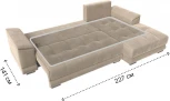 Диван угловой НордСтар правый угол (Бежевый/Велюр) Лига Диванов арт.121105