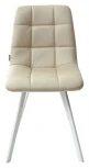 Стул CHILLI SQUARE HK017-02 серо-бежевый/ белый каркас, PU