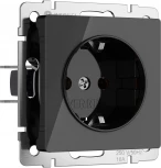 Розетка с заземлением (черный акрил) Werkel W1171048 (a064041)