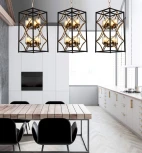 Подвесная люстра Lumina Deco Quadrato Duo LDP 1223-8 BK+MD (220V, на цепи)