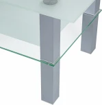 Стол журнальный Кристалл 2 алюминий/прозрачное от фабрики Mebelik