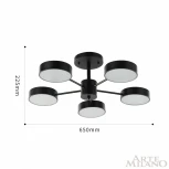 Потолочная люстра на штанге Arte Milano Ferrara 250906/5B Bk (LED, 220V, круглые)