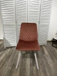 Обеденный стул M-City DAIQUIRI BLUVEL-52 PINK / белый каркас, велюр