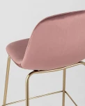 Стул полубарный Stool Group Валенсия велюр розовый золотые ножки УТ000004429