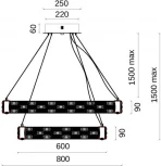 Подвесная люстра Fluorite Festo FL1052-20P (LED, 220V, на тросе, кольцо)