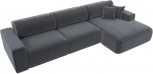 Диван угловой Лига-036 НПБ Классик Лонг правый угол (Серый/Велюр) Лига Диванов арт.121395