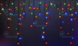 Гирлянда светодиодная Бахрома разноцветная с мерцанием 220B, 144 LED, провод черный, IP54 RL-i3*0.9F-B/M Rich LED