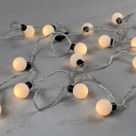 Гирлянда «Шарики» 5м Тепло-Белая 220В,  20 LED, провод прозрачный силикон, IP65 Laitcom HB20-10-2WW