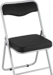 Складной стул Stool Group Джонни экокожа черный каркас металлик УТ000035369