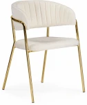 Обеденный стул Kamelia Woodville (Металл,Ткань/Белый,Золотой) арт.15899