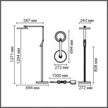 Торшер светодиодный с сенсорным выключателем Lumion Genri 8333/15FL серебро, металл/пластик LED 15W 3000/4000/6000K CCT/диммер/LCD 220V (регулировка яркости)