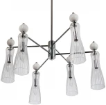 Потолочная люстра на штанге Lumion Emily 8268/6 хром/белый/прозрачный, металл/керамика/стекло Е14 6*40W 220V