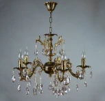 Подвесная люстра Ambiente by Brizzi Granada 2118/5 PB Tear Drop (220V, хрусталь Asfour, на цепи, подсвечник, свеча)