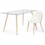 Стол SOPHIA (mod. 5003) бук/прозрачный (металл/стекло (8мм))