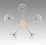 Потолочная люстра на штанге Lumion Verdi 6587/5C золото/прозрачный, металл/стекло E14 5*40W 220V (круглые)