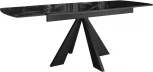Стол DikLine SFU140 стекло черное мрамор глянец/подстолье черное/опоры черные (2 уп.) 00-00070113