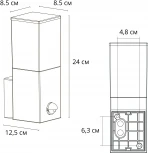 Уличный настенный светильник Arte Lamp Plate A3711AL-1BK (220V, датчик движения, датчик освещенности, IP65)