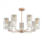 Потолочная люстра на штанге с хрустальными подвесками Lumion Favla 8347/7 золото/прозрачный, металл/хрусталь E14 7*40W 220V