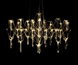 Подвесная люстра диммируемая Галанта золото Led 36*0,5W с пультом ДУ (регулировка яркости, 220V, на тросе)