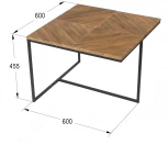 Стол журнальный Эклектик квадро дуб американский/чёрный от фабрики Mebelik