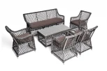 Лаунж-зона из искусственного ротанга на 6 персоны, цвет графит 4SIS Асти AS2C4JT-6-SET graphite