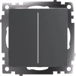 Переключатель двухклавишный (графит) Stekker Катрин 49414