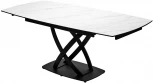 Стол FOGGIA 140 KL-99 Белый мрамор матовый, итальянская керамика/ черный каркас М-City