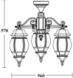Потолочный светильник уличный Oasis Light AMERICA S 83470SA/3 Bl (220V, фонарь, IP44)