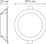 Светильник встраиваемый Gauss Downlight 9030420205 5W 400lm 4000K IP20 белый LED (220V, круглые)