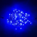 Гирлянда Нить 10м Синяя 24В, 100 LED, Провод Черный ПВХ, IP54