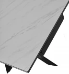 Стол BELLUNO 160 MARBLES KL-99 Белый мрамор матовый, итальянская керамика/ черный каркас M-City 614M04920