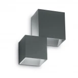 Настенный светильник уличный Ideal Lux Rubik AP2 ANTRACITE 4000K (LED, 220V, куб, IP44)