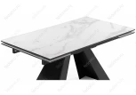 Стеклянный стол Woodville Торвальд белый мрамор / черный 474324