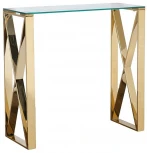 Консольный стол Garda Decor 47ED-CST008/80GOLD (Золото/Золото,Прозрачный)