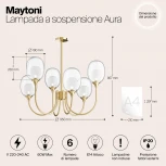 Потолочная люстра на штанге Maytoni Aura MOD016PL-06BS (220V)