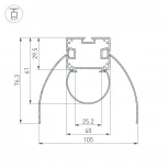Профиль ARH-POWER-W154-COMFORT-2000 ANOD (Arlight, Алюминий) 036343