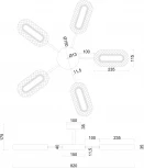 Потолочная люстра на штанге Arte Lamp Ovale A2489PL-5GO (LED, 220V, пульт управления)