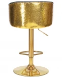 Стул барный DOBRIN DARCY GOLD SHINY (черный велюр с золотыми пайетками) 5025_GoldBase_Shiny-LM SHINY, цвет сиденья черный пайетками, основания золото