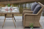 Обеденная группа из искусственного ротанга, цвет соломенный 4SIS Гляссе GS3C2СT-4-SET