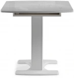 Стол на тумбе Woodville Палмер 120(160)х80х75 белое стекло / белый 490090