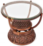 Столик кофейный Andrea ротанг, D60х50см, Pecan Washed (античн. орех) Tetchair 8301