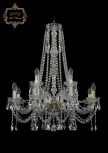 Подвесная люстра Art Classic 11.12 11.12.8+4.240.h-82.Gd.Sp (220V, хрусталь, на цепи, подсвечник, свеча)